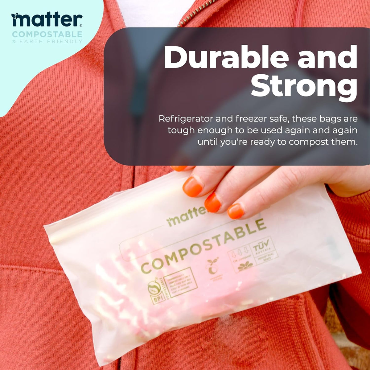 Matter Compostable Assorted Kitchen Bags, 230 Count, Biodegradable, Eco-Friendly Resealable Food