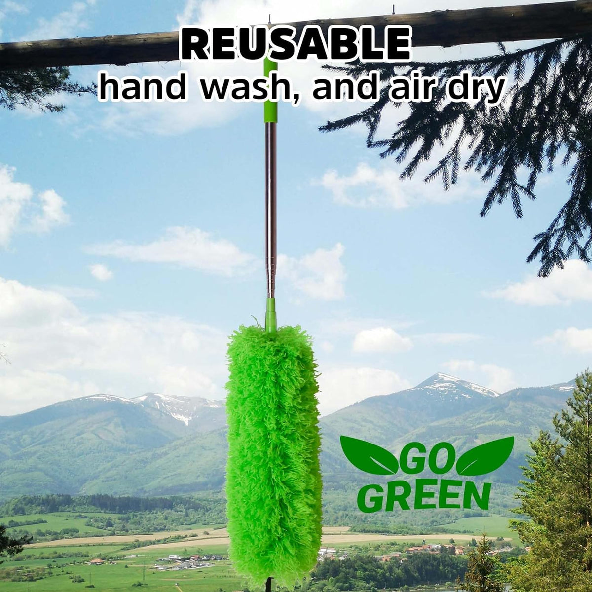 Cobweb Duster with Extension Pole, Bafezoze Ceiling Fan Duster with Long Handle, Spider Web Brush