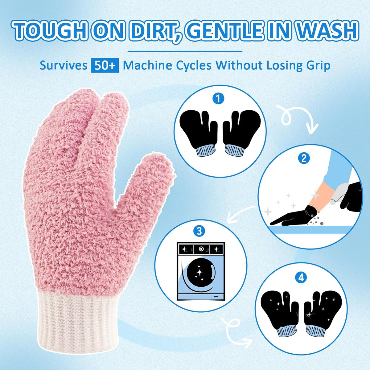 MIG4U Microfiber Dusting Gloves House Cleaning Glove for Blinds, Windows, Shutters, Furniture, and