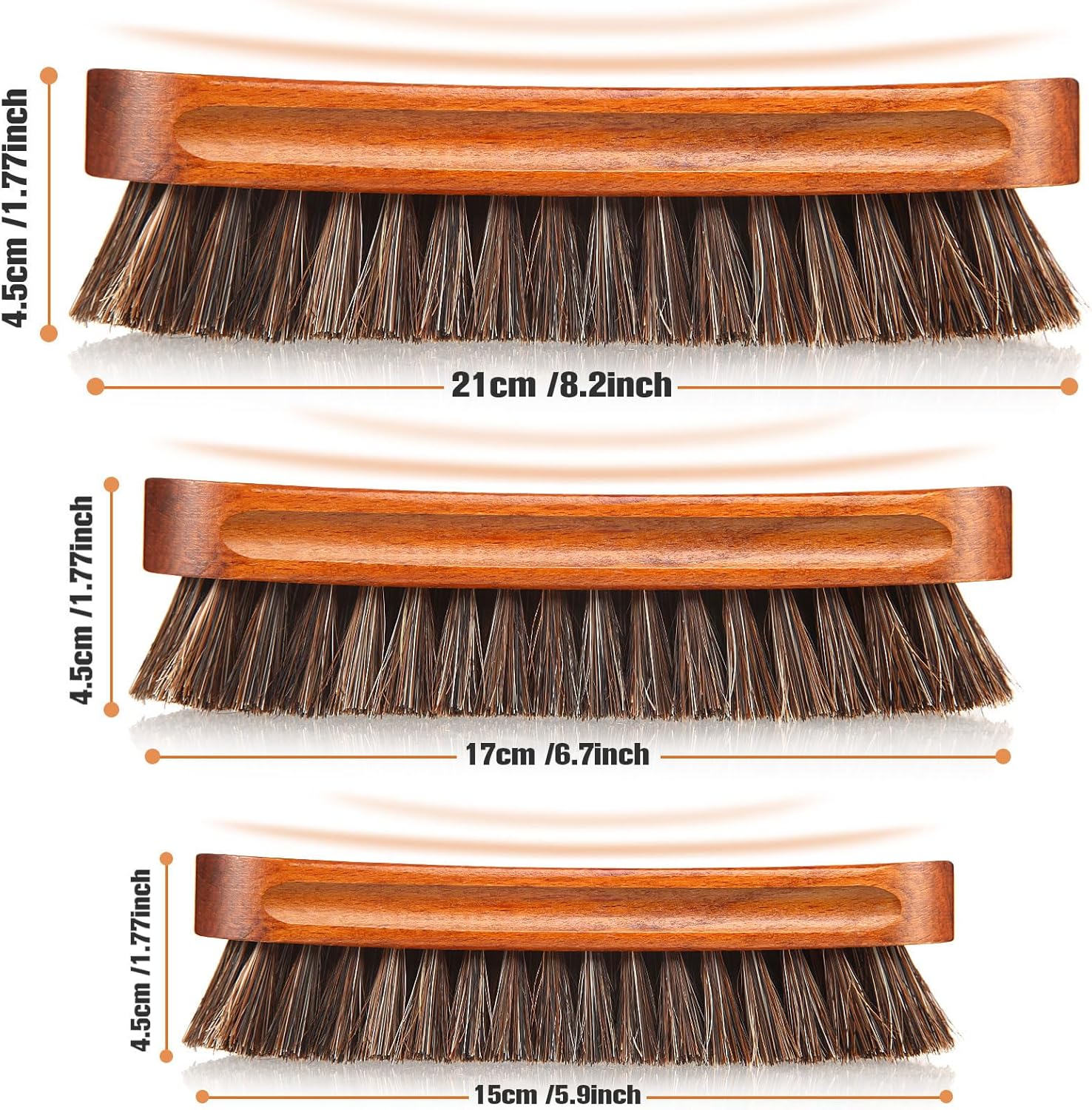 4 Pcs Horsehair Shine Shoes Brush Kit Polish Dauber Applicators Cleaning Leather Shoes Boots Care