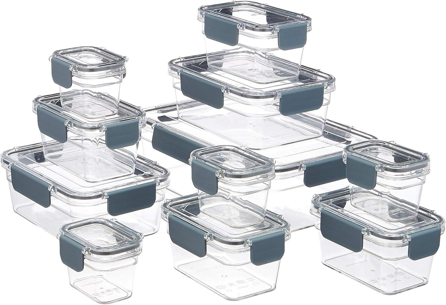 Amazon Basics Tritan Plastic Food Storage Containers - Tritan Plastic Locking, Air Tight, 11