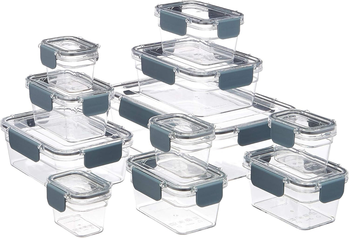 Amazon Basics Tritan Plastic Food Storage Containers - Tritan Plastic Locking, Air Tight, 11