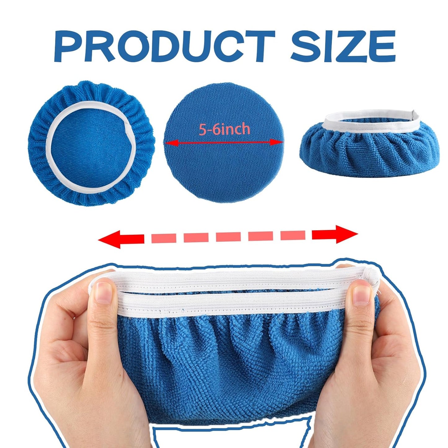 40 Pieces Polishing Bonnet Pads,Car Polisher Pad Bonnet 5-6 Inch, Car Buffer Bonnets Microfiber