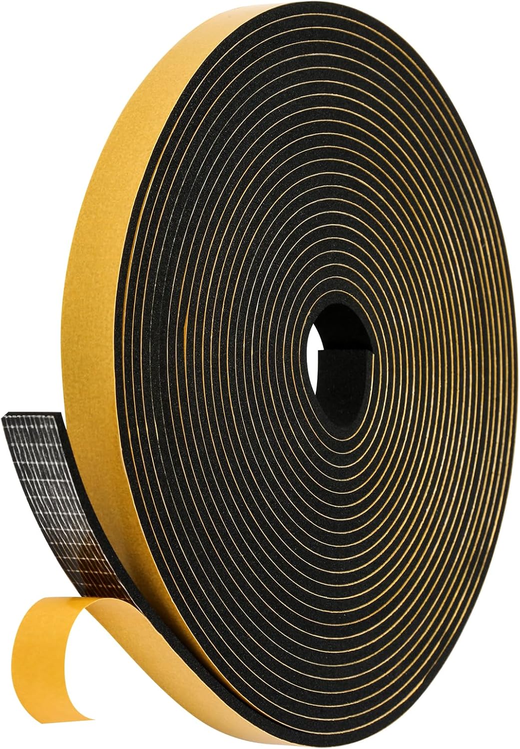 Black Weather Stripping Door Seal Strip (3/5 Inch X 1/8 Inch X 26Feet), Strong Adhesive