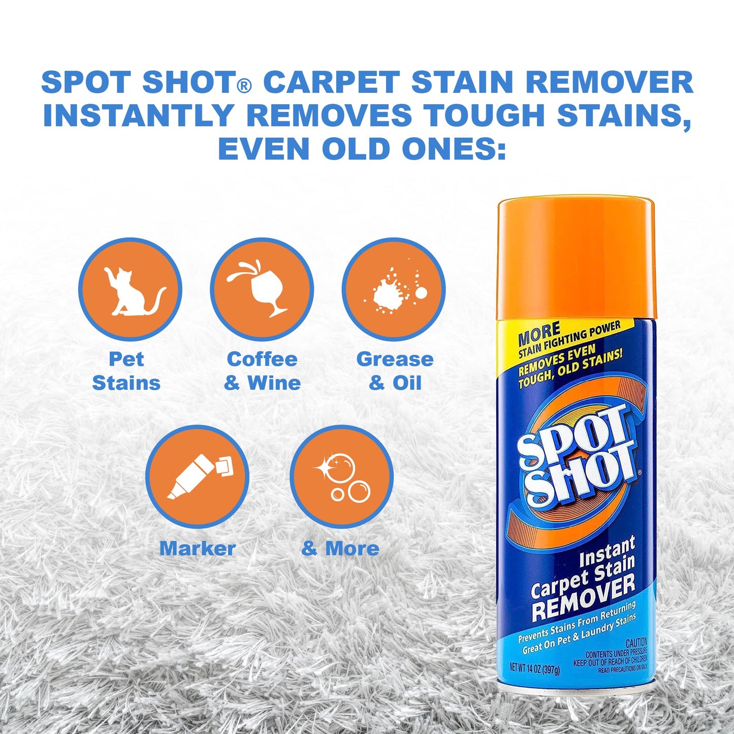 Spot Shot Instant Carpet Stain Remover Aerosol 14 oz can - 2 Pack