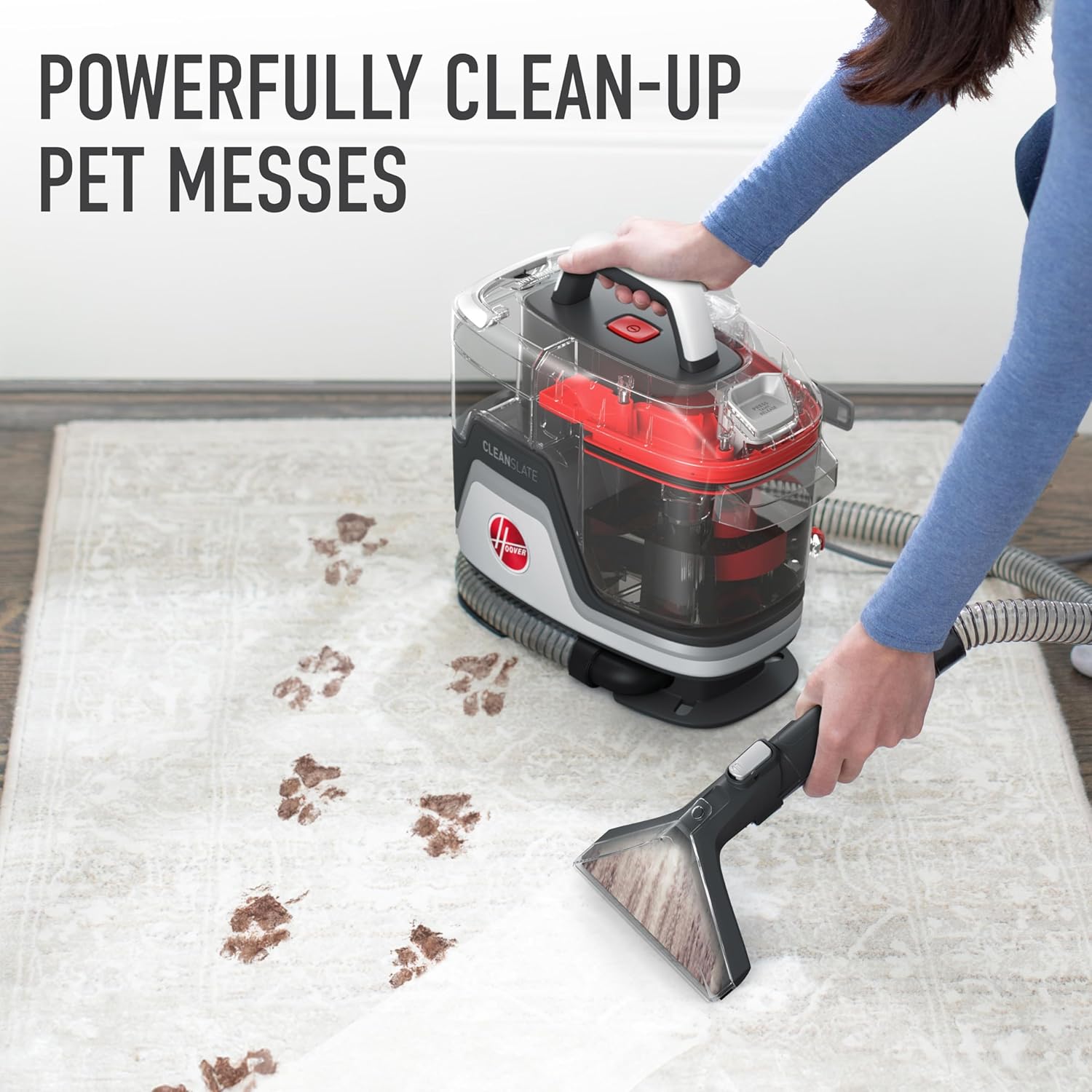 Hoover CleanSlate Plus Portable Carpet + Upholstery Spot Cleaner Machine, Powerful Suction with
