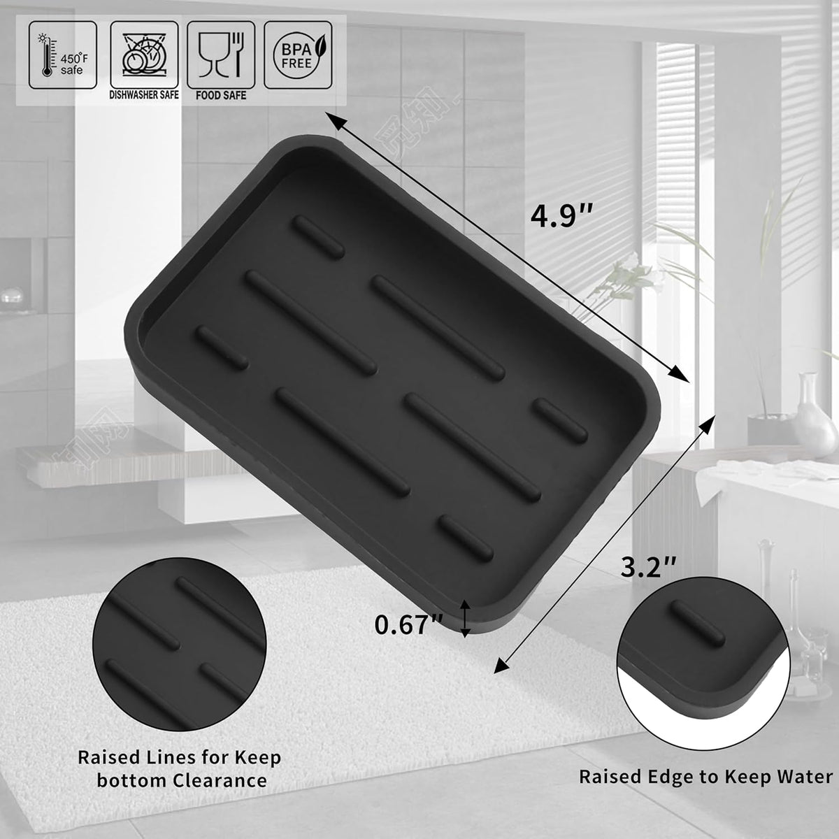 Silicone Kitchen Sink Organizer Tray for Multiple Usage,Easy Clean Sponges Holder for Kitchen