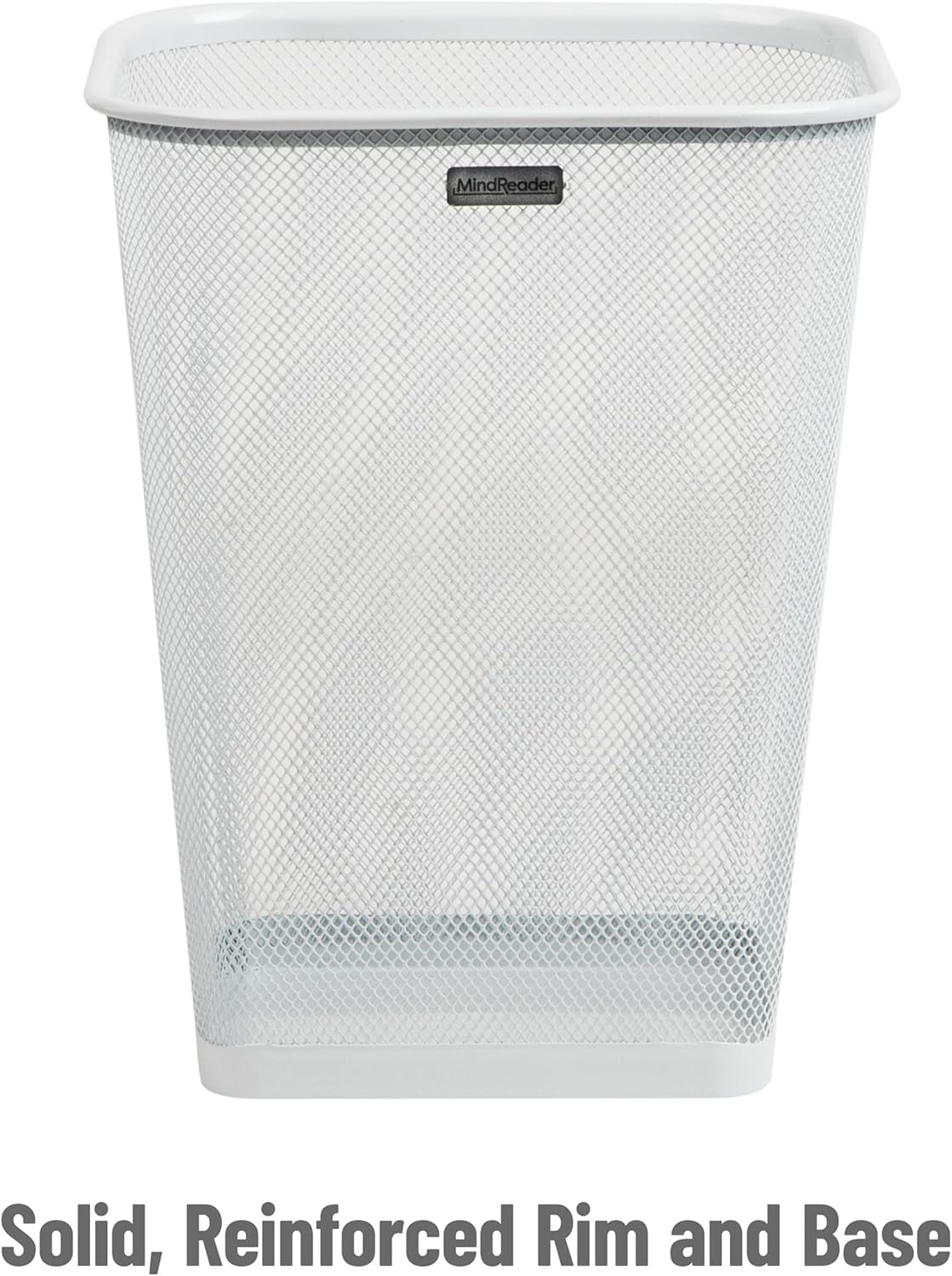 Mind Reader Mesh Trash Can, Square Wastebasket for Office or Home, 5 Gallon Capacity, Metal Mesh