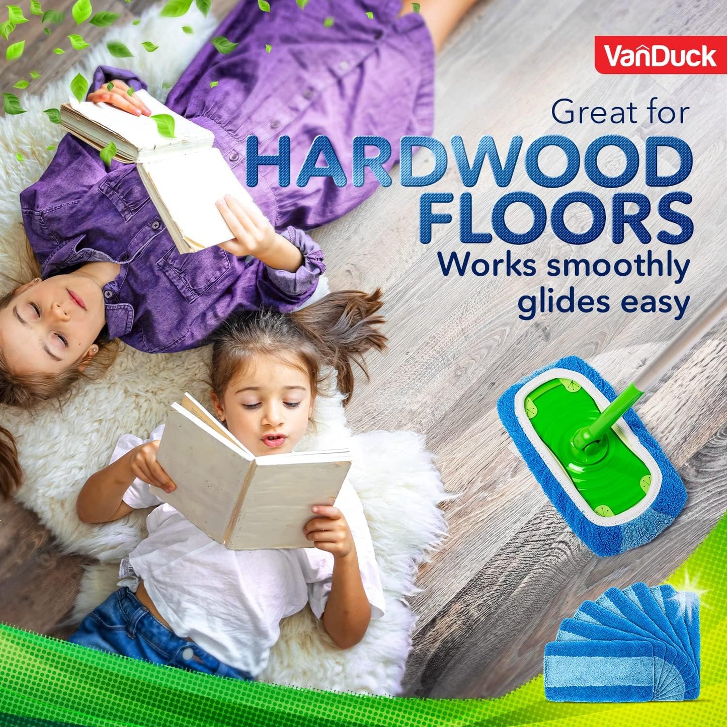 VanDuck Reusable Pet Heavy Duty Mop Pads Compatible with Swiffer Sweeper (6-Pack) - Washable