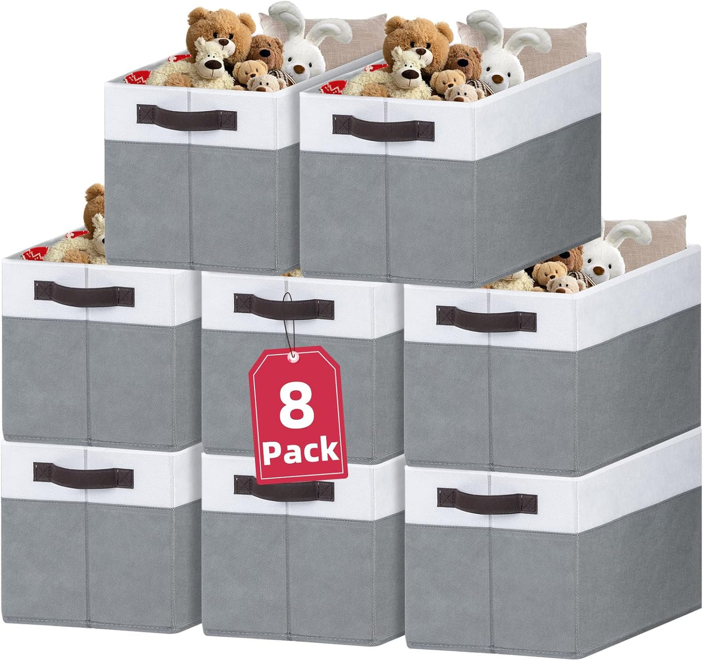 Criusia 8 Pack Closet Organizers and Storage Bins - Extra Large Storage Baskets for Organizing