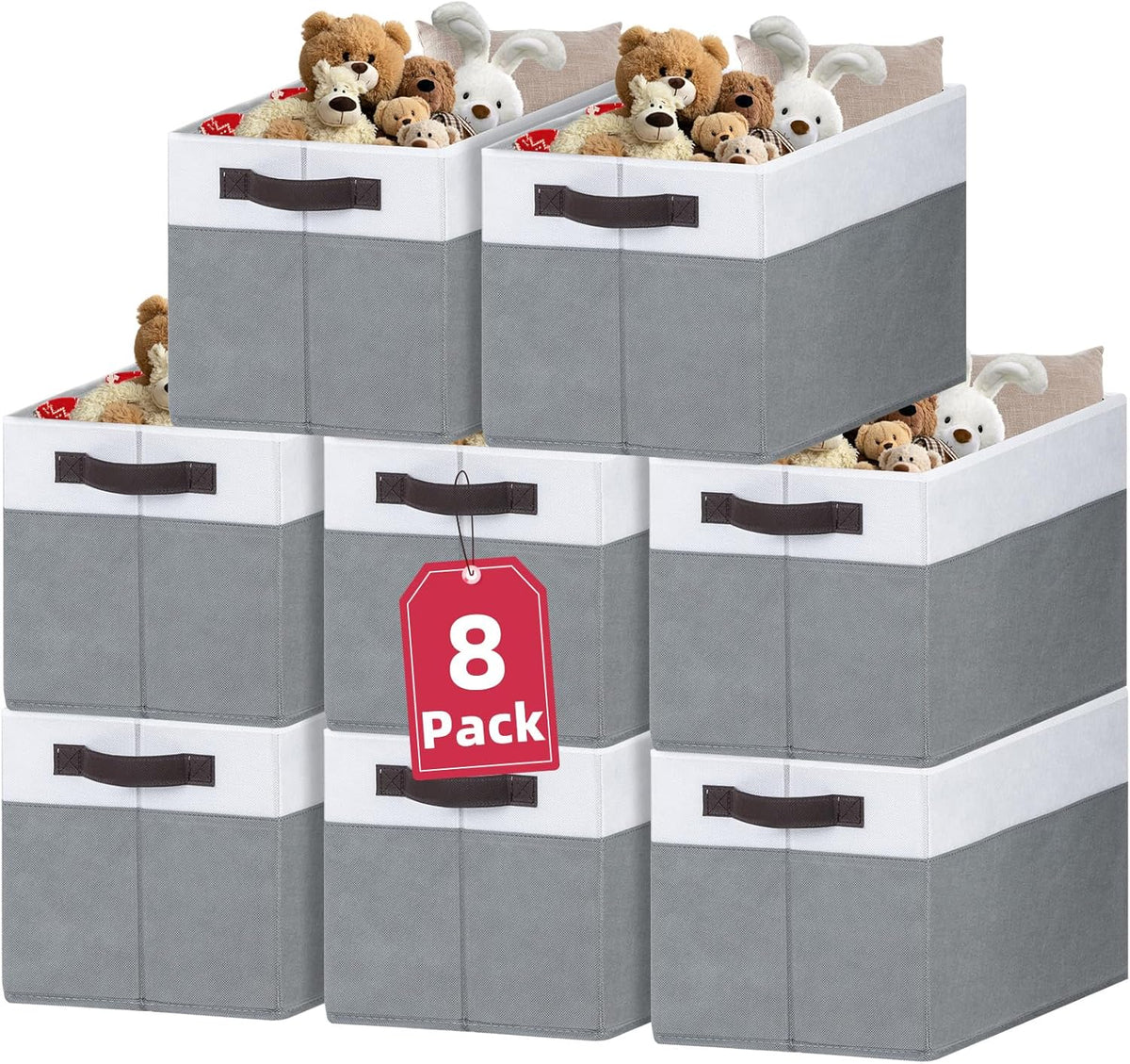 Criusia 8 Pack Closet Organizers and Storage Bins - Extra Large Storage Baskets for Organizing