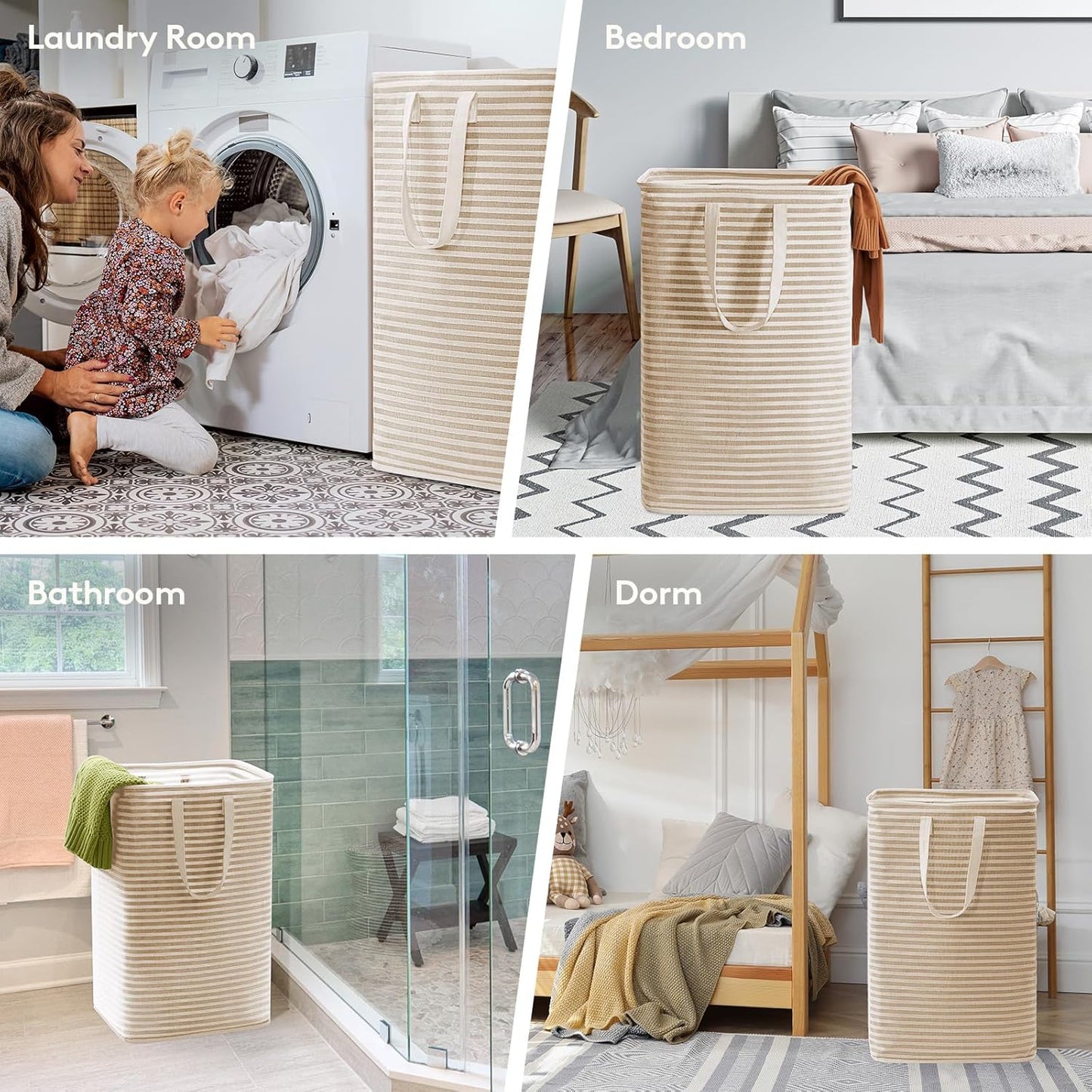 Lifewit 3 Pack Laundry Hamper Large Collapsible Laundry Baskets, Freestanding Waterproof Clothes