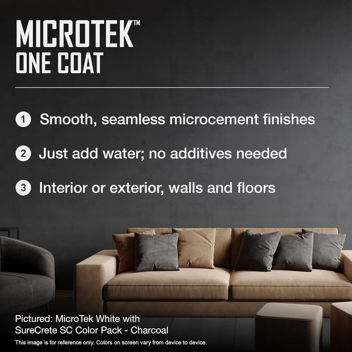 SureCrete MicroTek One Coat | White | 40 lb Bag | Microcement Overlay for Interior & Exterior