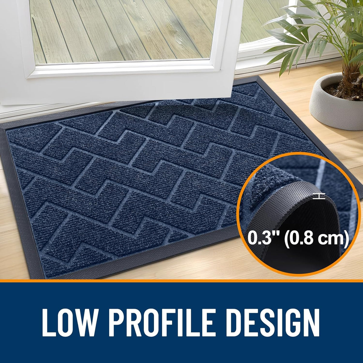 OLANLY Front Door Mat Indoor Outdoor Entrance, Waterproof All-Season, All-Weather Doormat, Sturdy