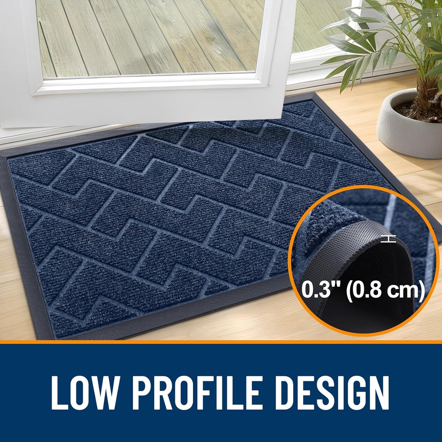 OLANLY Front Door Mat Indoor Outdoor Entrance, Waterproof All-Season, All-Weather Doormat, Sturdy