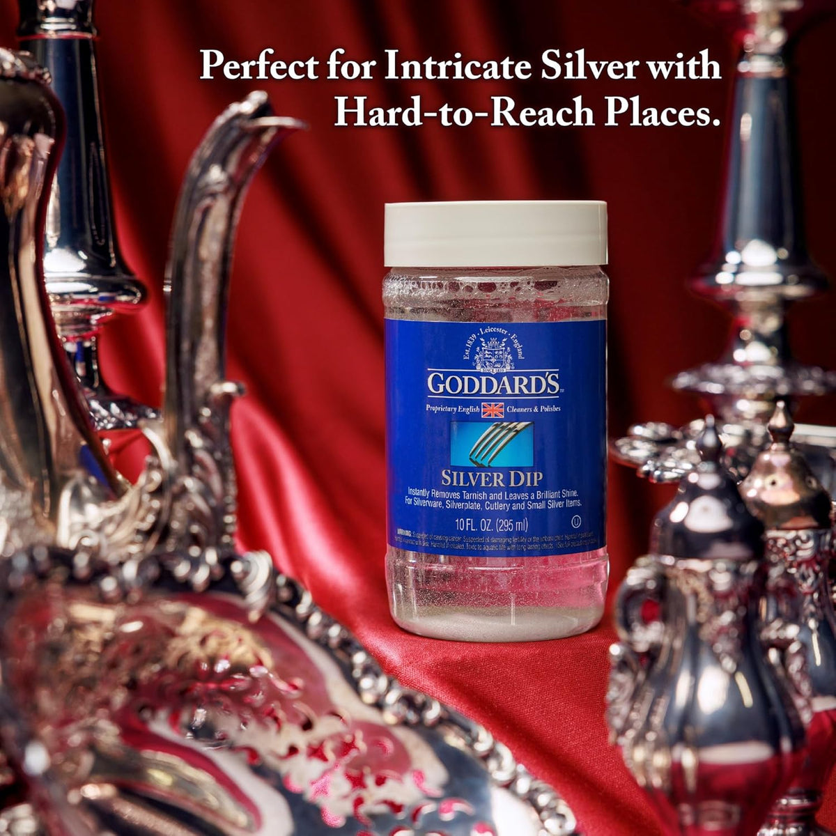 Goddard’s Silver Cleaner Dip – Silver Jewelry Cleaner Solution for Filigree Metalwork & Small Items