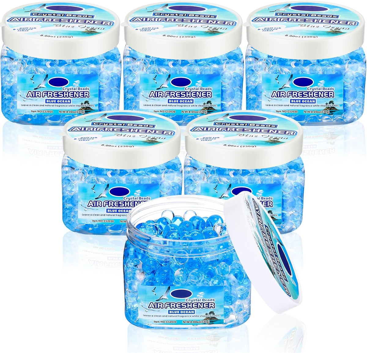 6 Pcs Air Freshener Gel Beads Bulk Odor Eliminator Beads Odor Removing Gel for Home, Bathrooms