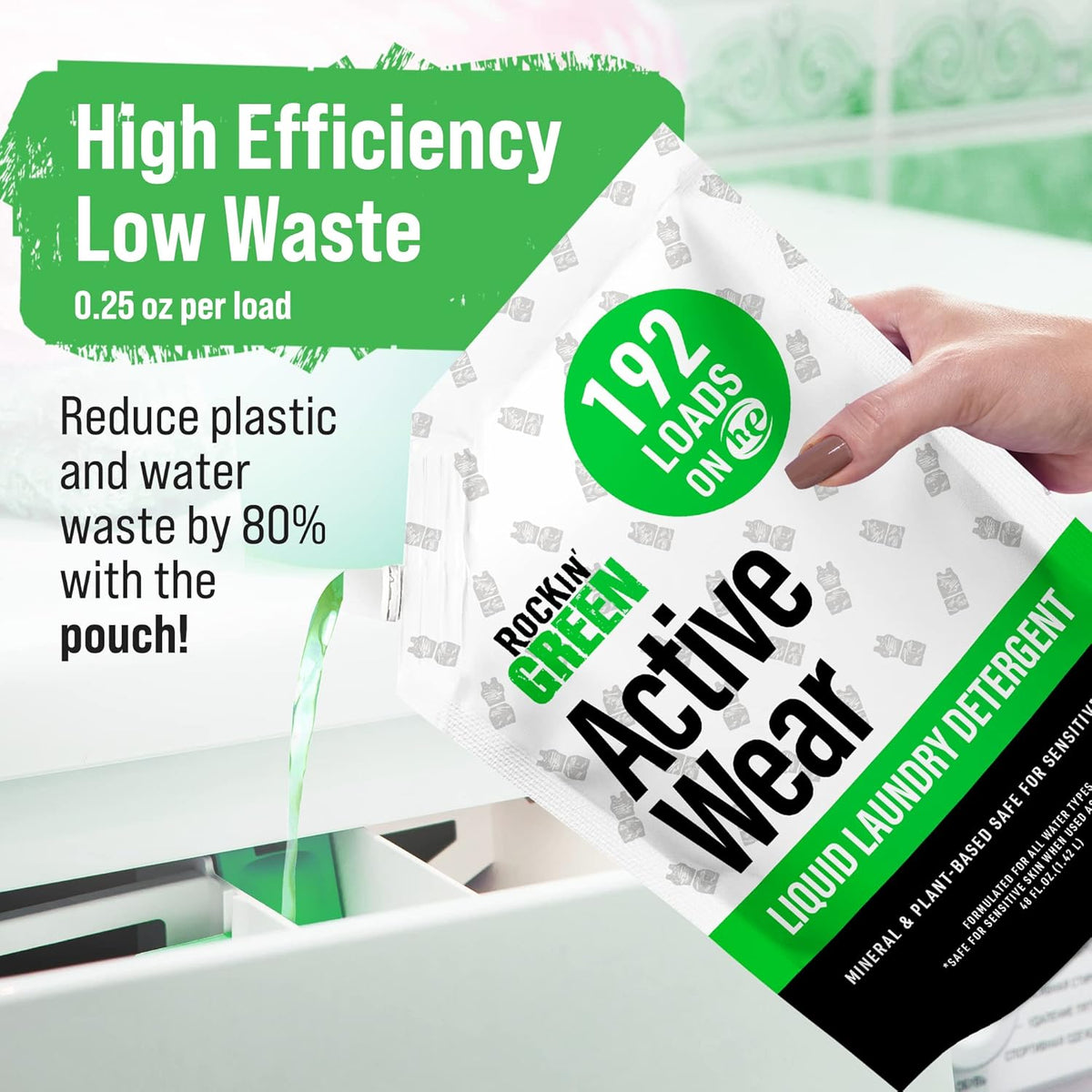 Rockin' Green Laundry Detergent, Plant based, All Natural Laundry Detergent Powder, Vegan and