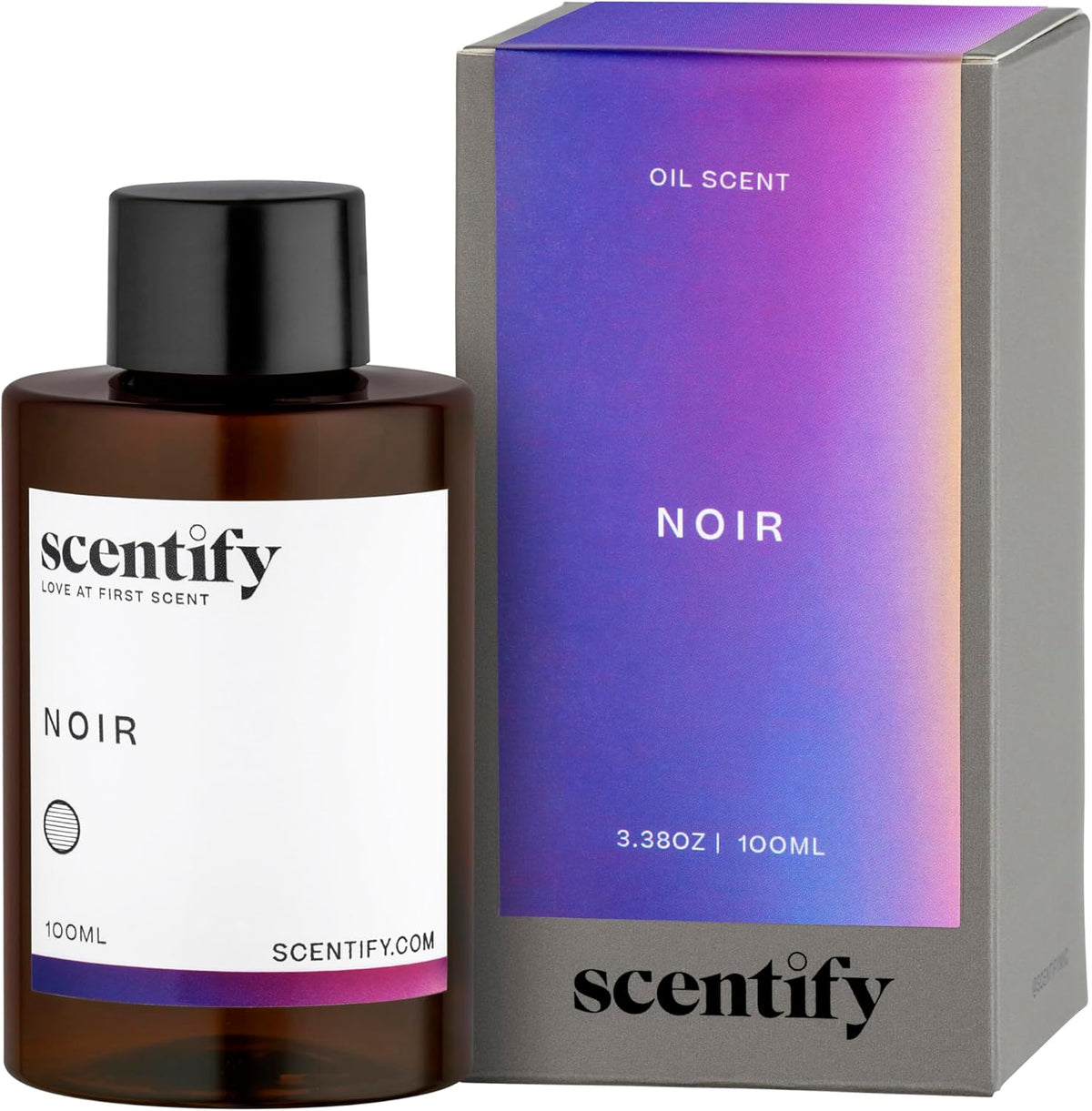 Scentify Noir Aroma Oil Refill Scent for Oil Diffusers - Bergamot, Bay Leaf, Vetiver, Cedar, Musk