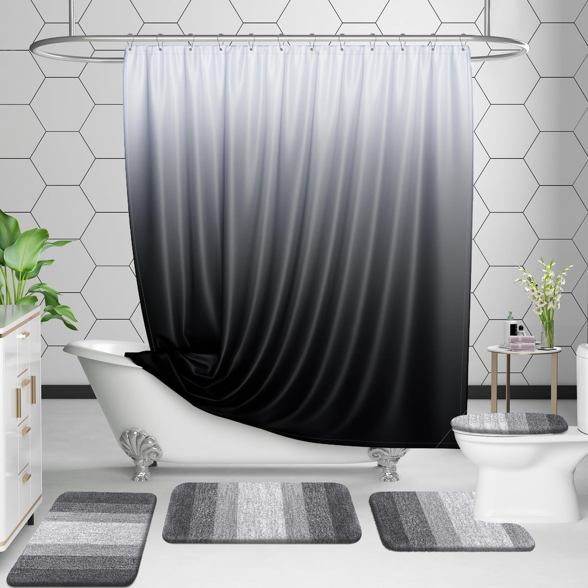 OLANLY Microfiber Bathroom Rugs Sets 3 Piece, 30"x20"+24"x16"+24"x20"