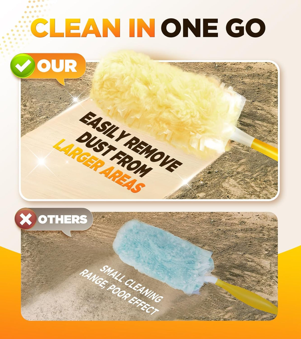30 Count Heavy Duty Duster Refills for Swiffer, Multisurface 360° Larger Size Dusters with 4X
