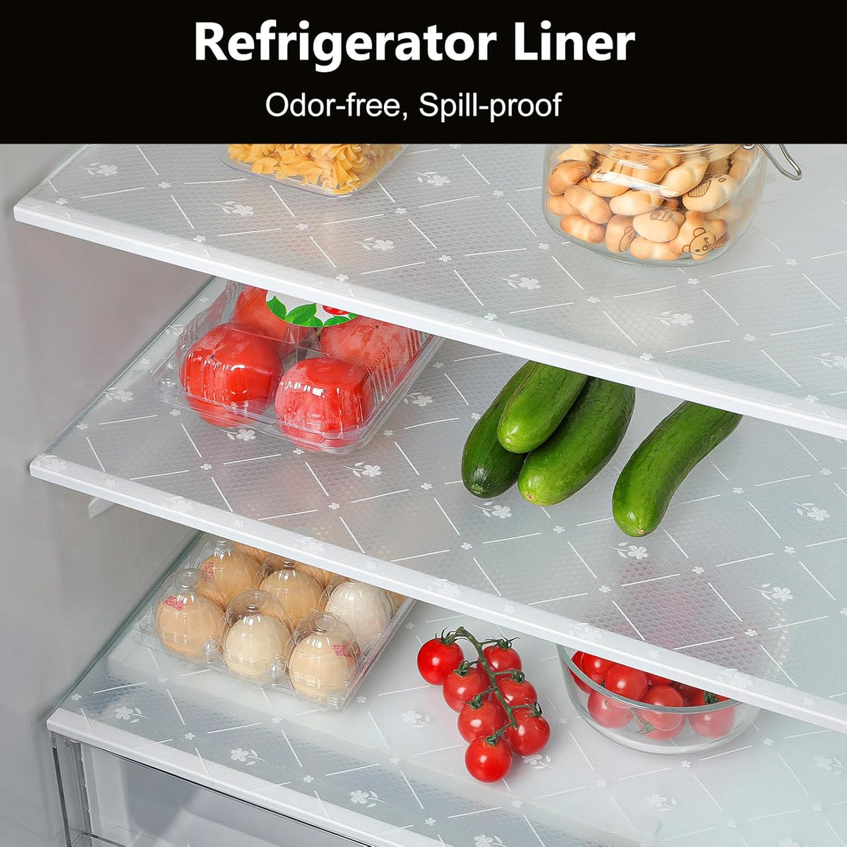 INNOLITES Shelf Liners for Kitchen Cabinets, Non Adhesive Drawer Cabinet Liner, Waterproof