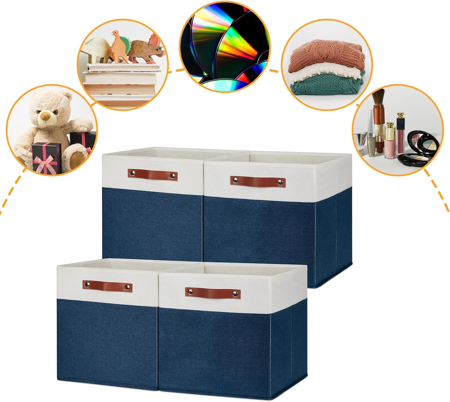 DULLEMELO 13 inch Cube Storage Bins, Gift Baskets Empty for Boy Girl Mother Father Christmas