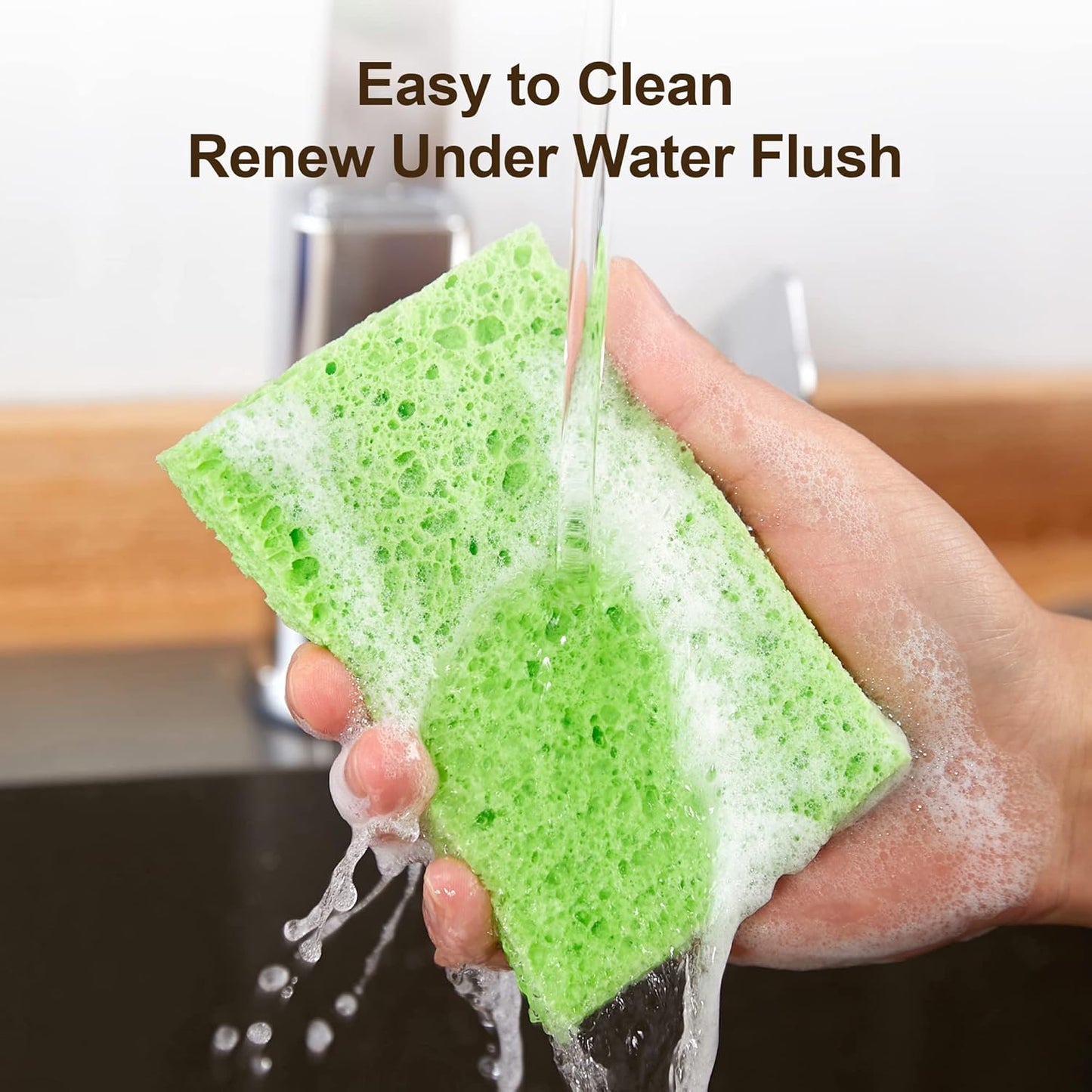 JOYMOOP Dish Sponge Scrubber, Cellulose Sponges Kitchen for Non-Scratch Washing Dishes, Household