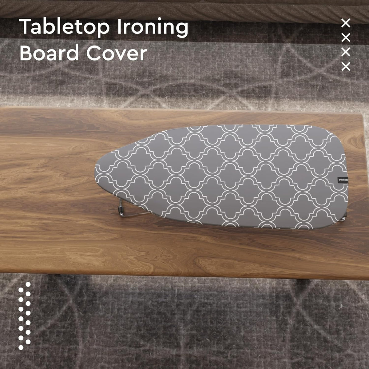 Encasa XO Ironing Board Cover and Pad 28"x12" - Thick 3mm Felt Padding, Drawstring Tightening &