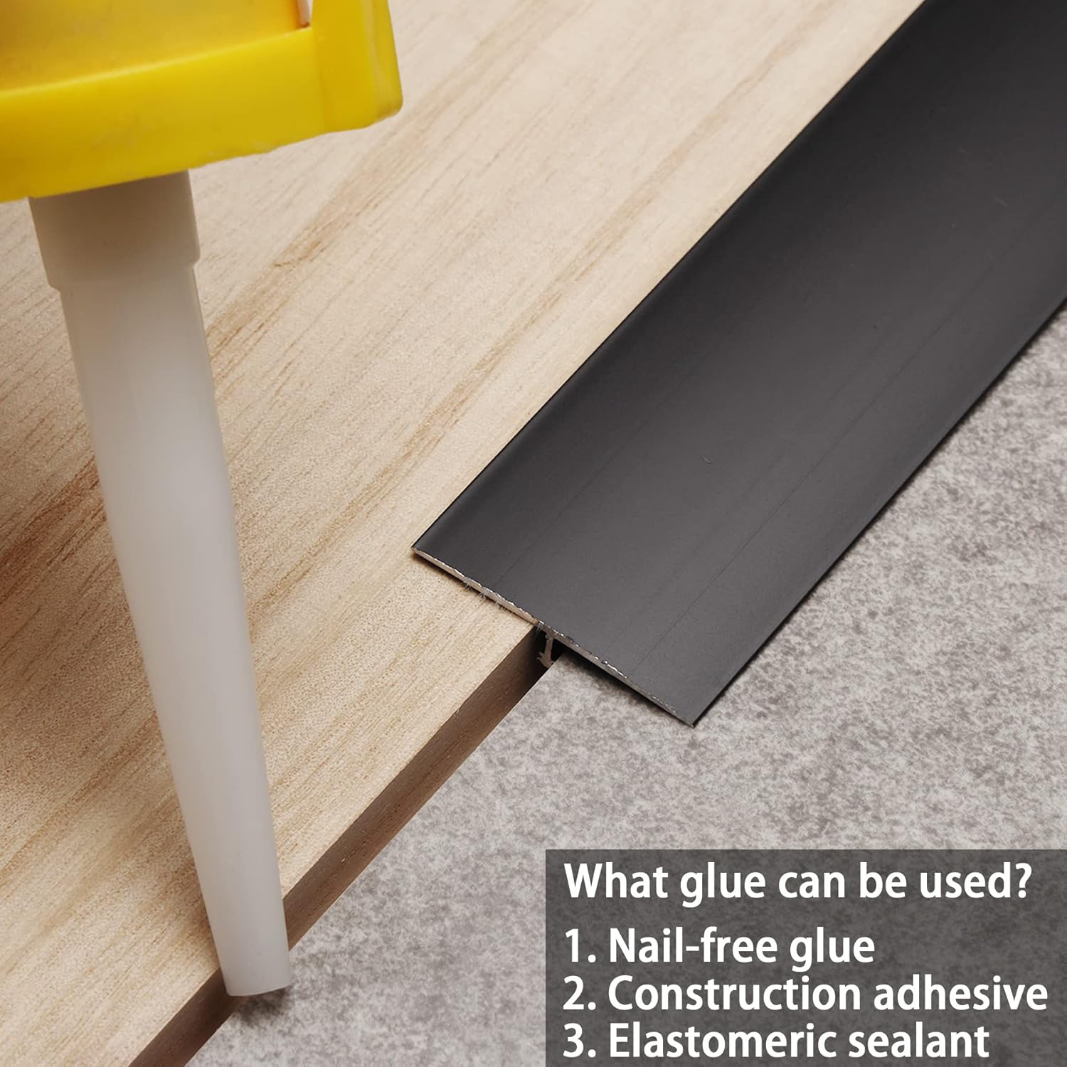 3Pcs Aluminum T Molding Trim & Floor Transition Strips, Flat Divider Strip for Door Threshold and