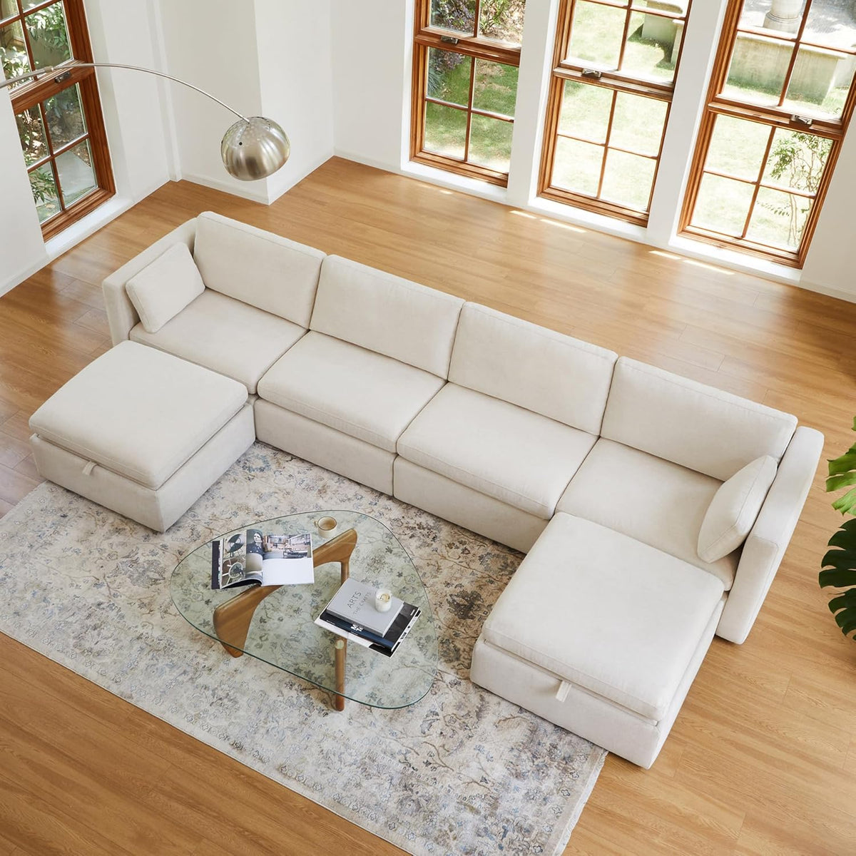 CHITA Oversized Modular Sectional Fabric Sofa Set, FSC Certified Extra Large U Shaped Couch