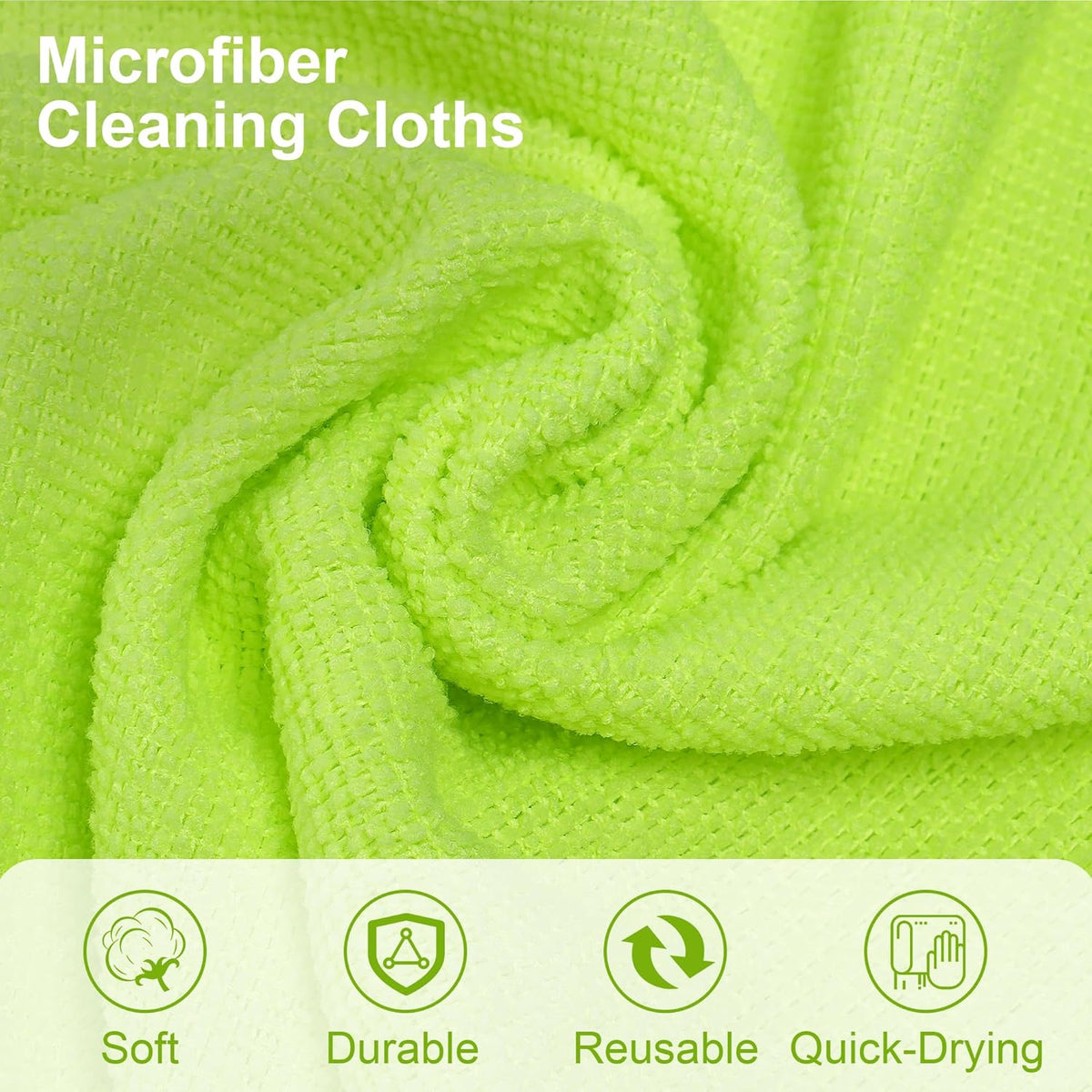LIVOS Microfiber Cleaning Cloth Roll - 80 Pack, Reusable Paper Towels Green Tear Away, Microfiber