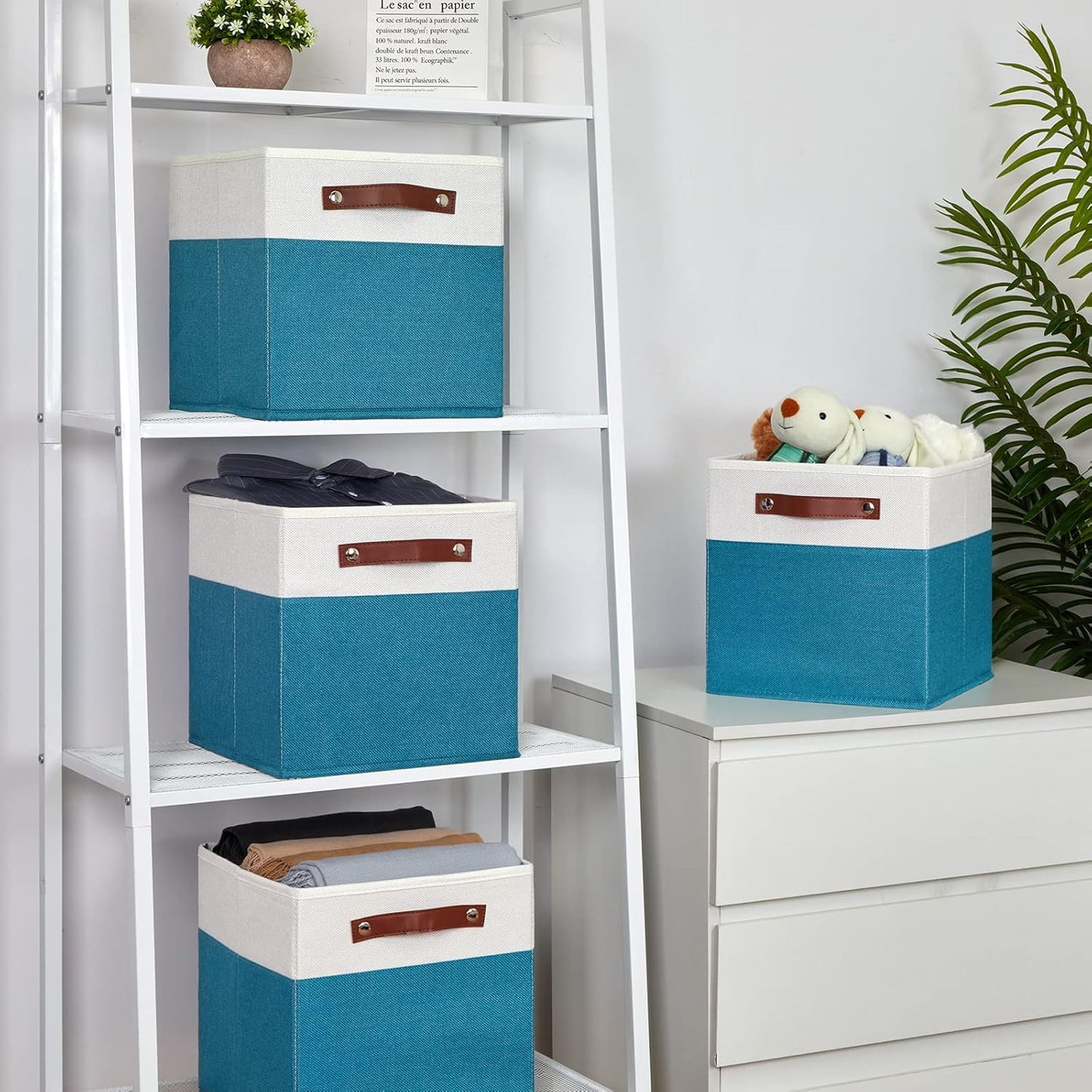 Temary Storage Cube Bins 11 Cube Storage Bins Storage Baskets for Closet, Shelves 4 Pack Fabric