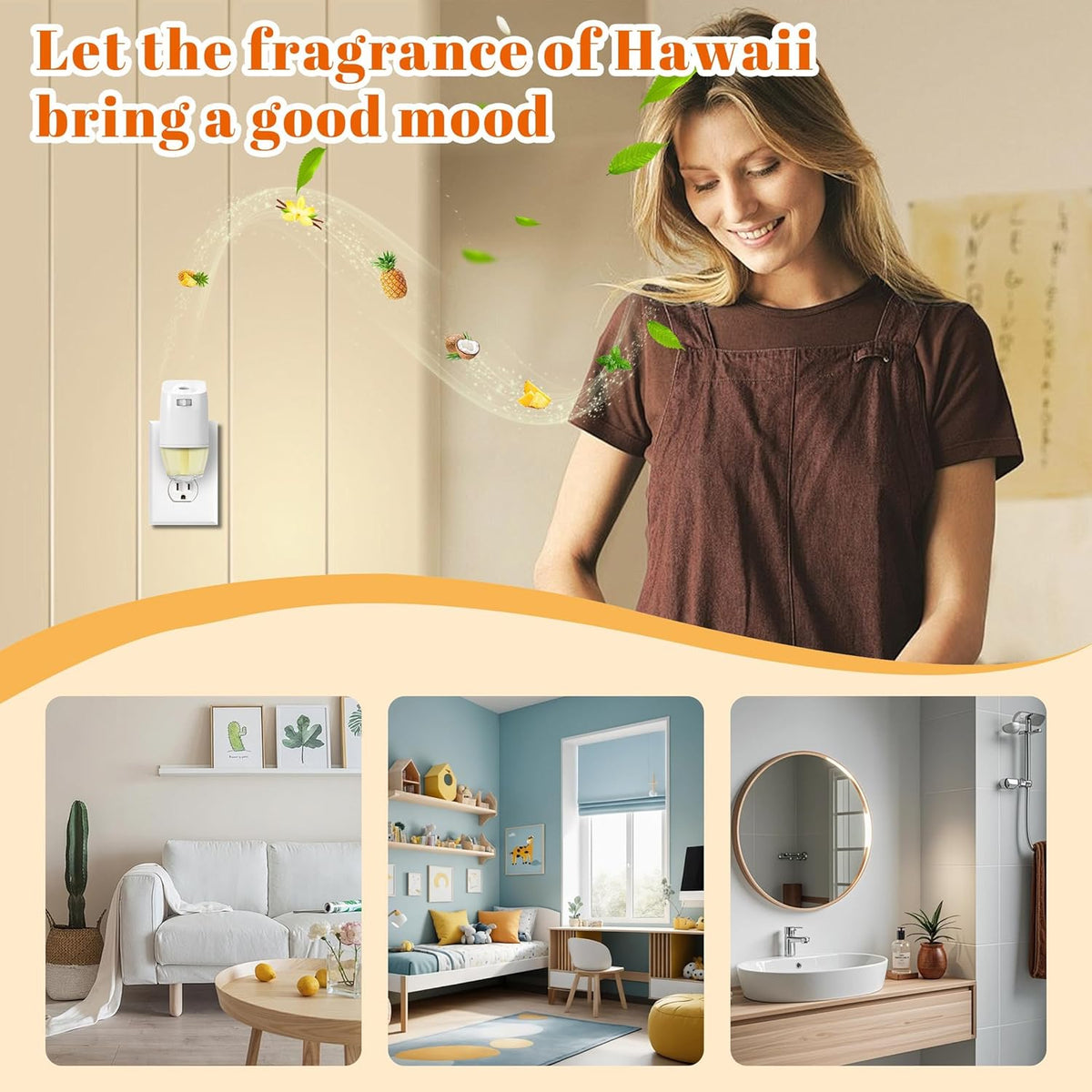 Plug-in Refills Home Plug-in Air Freshener - Hawaiian Scent Refills 6 Count Long-Lasting Fragrance