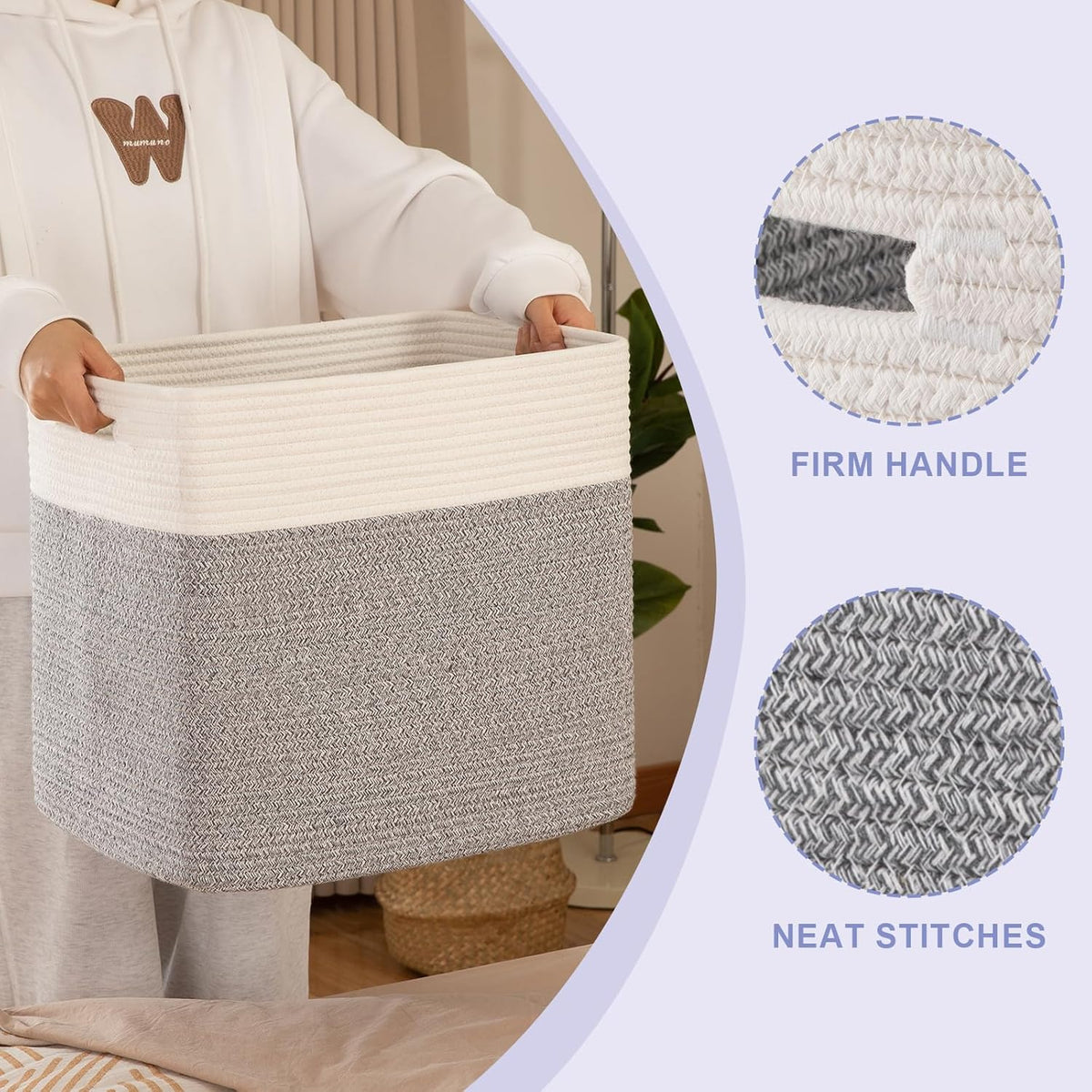 OIAHOMY Storage baskets for Shelf, Toy Storage Basket, Large Collapsible Storage Bins, Blanket