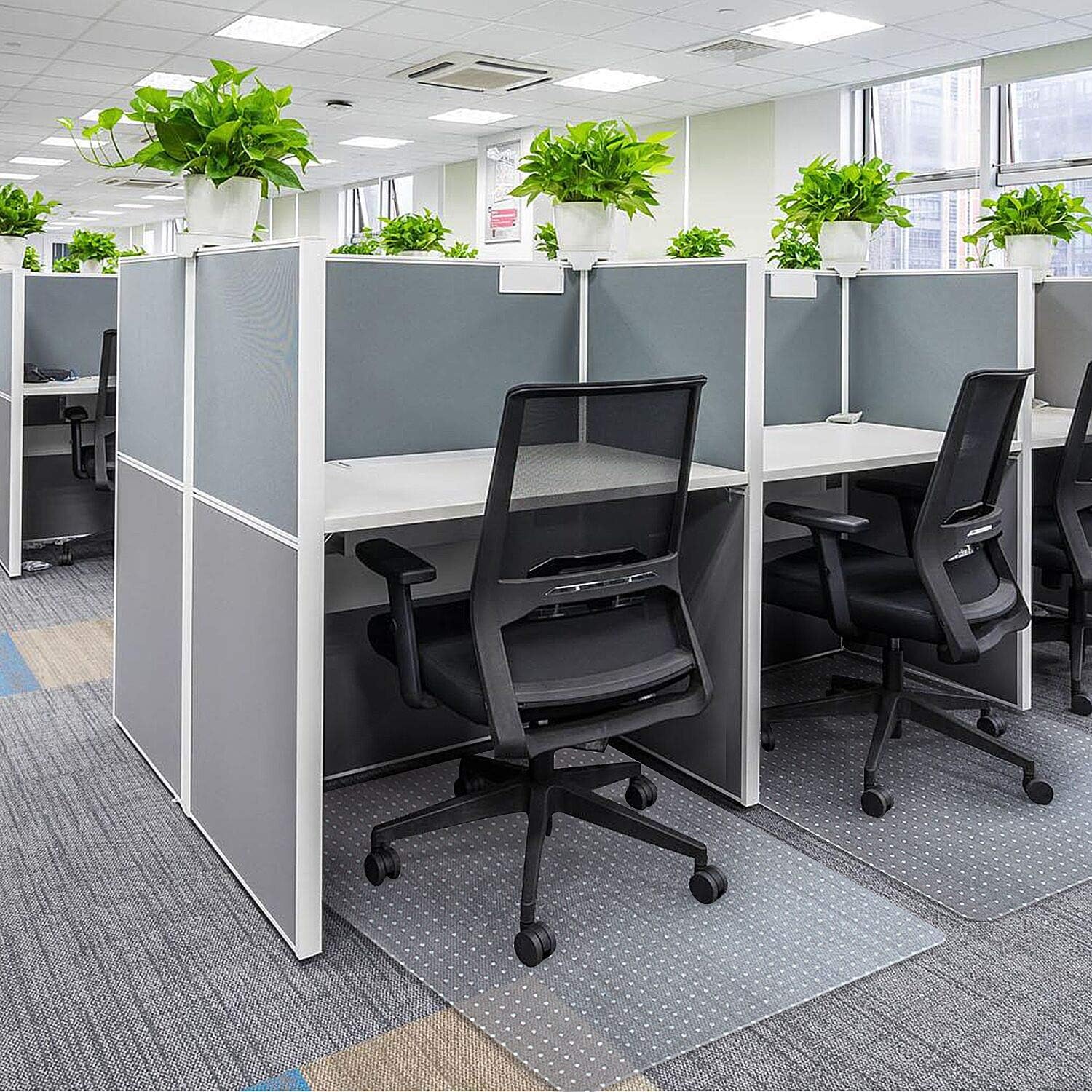 Kuyal Desk Chair Mat for Carpet, 36'' x 48'' Rectangle Transparent Mats for Chairs Good for Desks