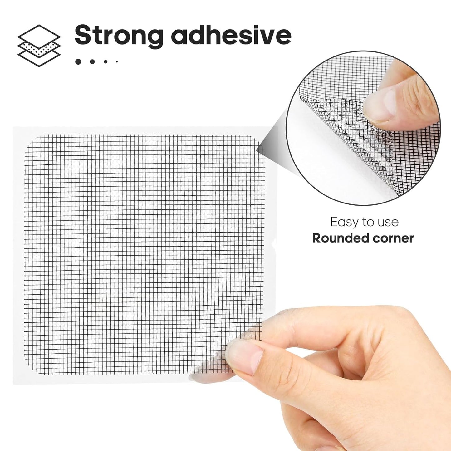 28 Sheets Window Screen Patches Repair Kit, Black 3 Sizes Window Screen Repair Kit for Mesh Screen