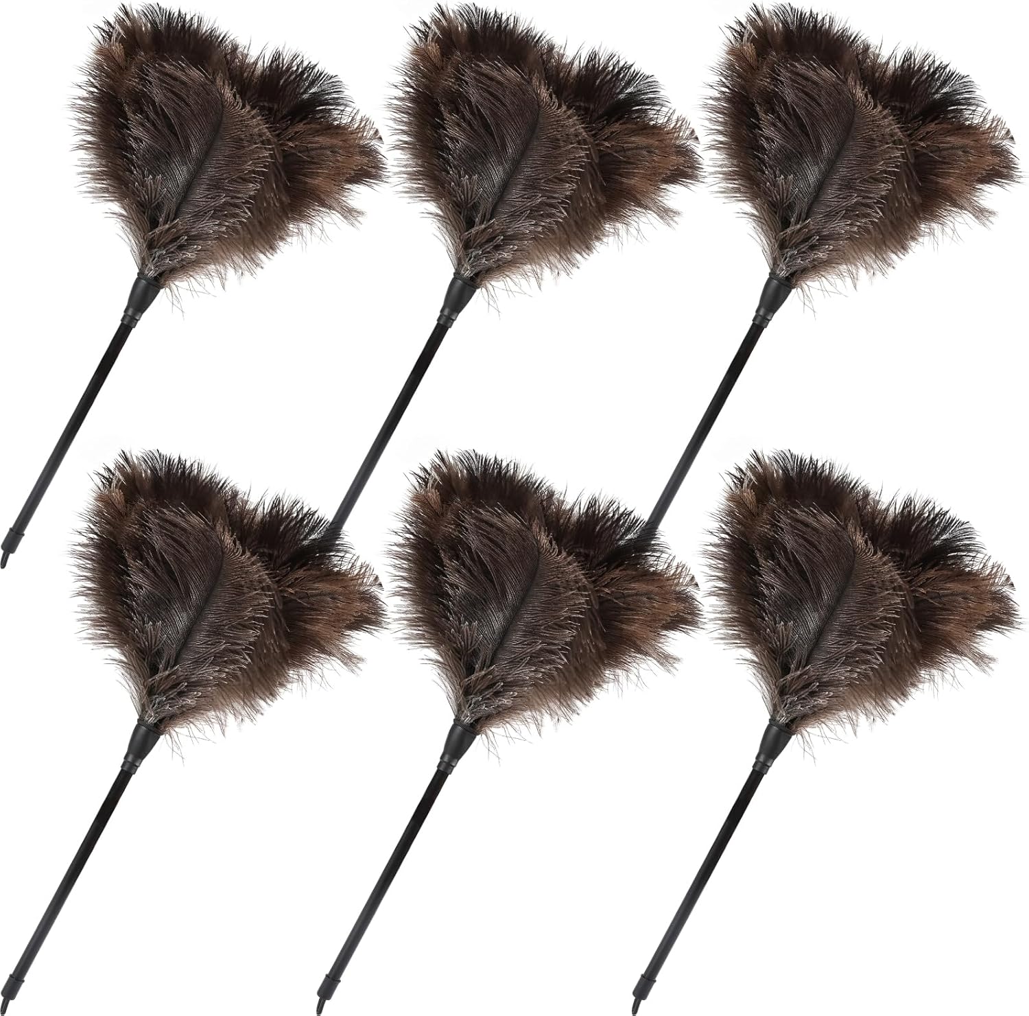 Ostrich Feather Duster-14.9 Inch Mini Natural Feathers Dusters with Plastic Handle Reusable