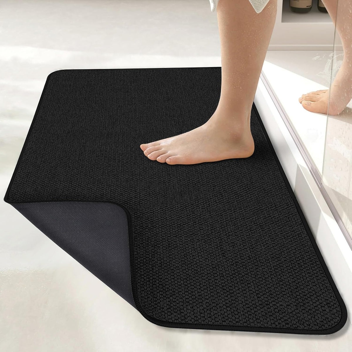 Bath Mat,Ultra Thin Bathroom Rugs,Rubber Bath Mats for Bathroom,No Slip Bath Rugs,Quick Dry,Machine
