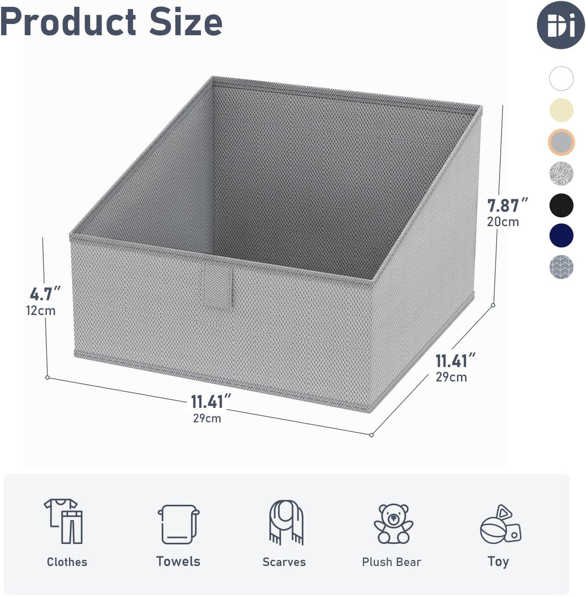 DIMJ Closet Storage Bins 8 Pack - Fabric Trapezoid Closet Organizer Bin, Foldable Storage Baskets