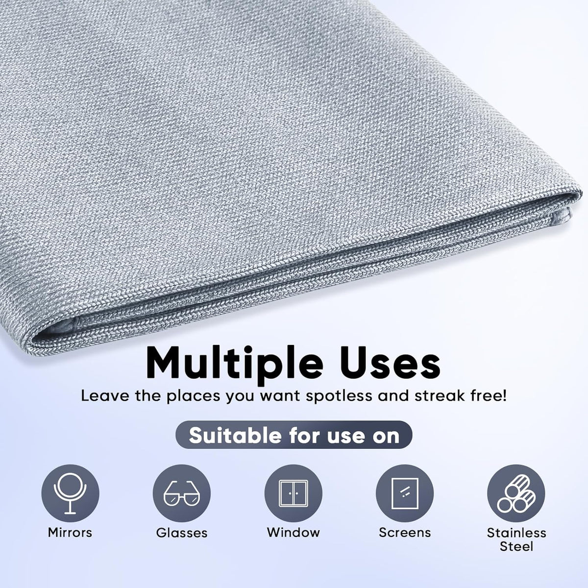 HOMEXCEL Microfiber Glass Cleaning Cloths 6 PK, Lint Free Streak Free, Reusable Microfiber Cleaning