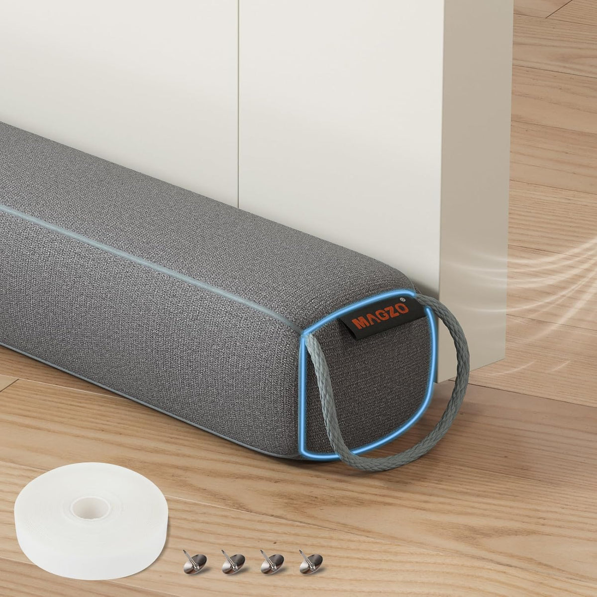 MAGZO Door Draft Stopper 36 Inches, Weighted Rectangle Door Snake for Winter Noise Blocker with
