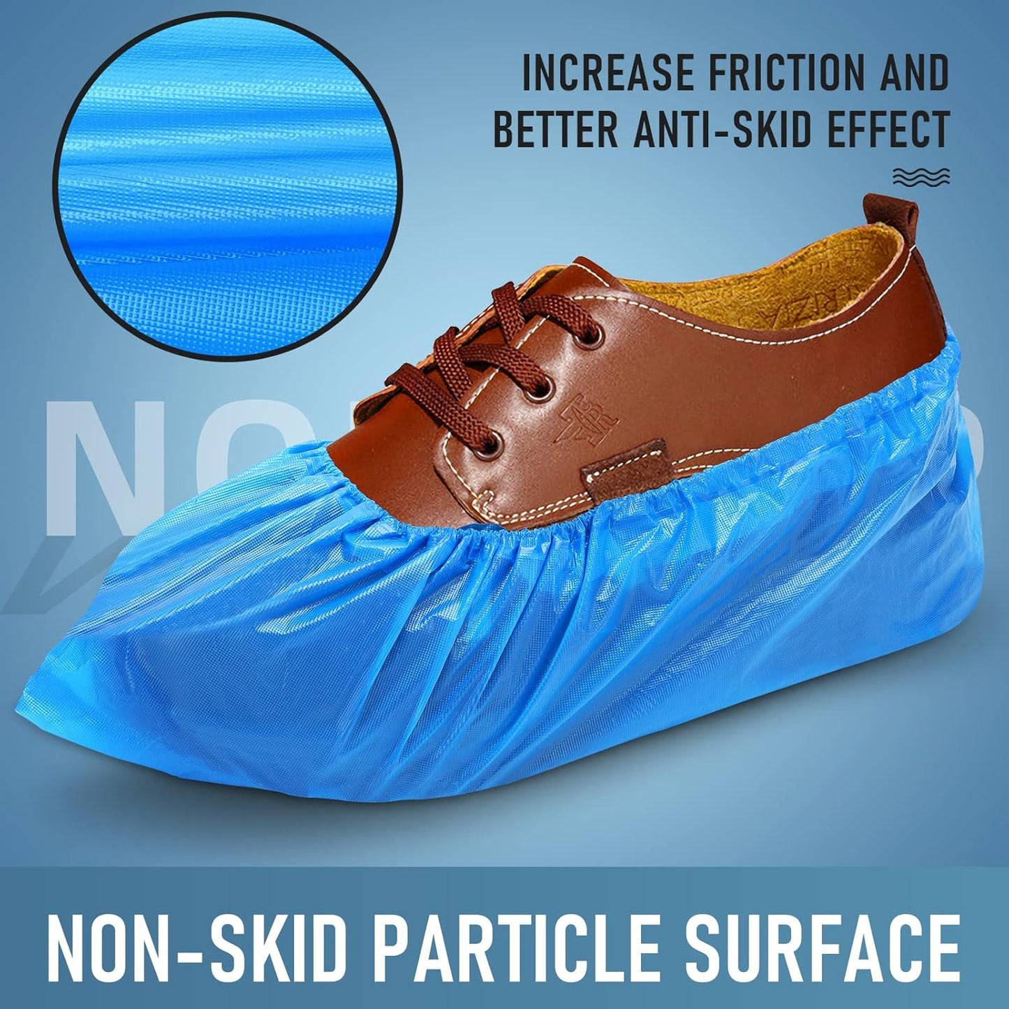 Shoe Covers Disposable Non Slip - Pack of 100 (50 Pairs), Premium Waterproof and Recyclable Shoe
