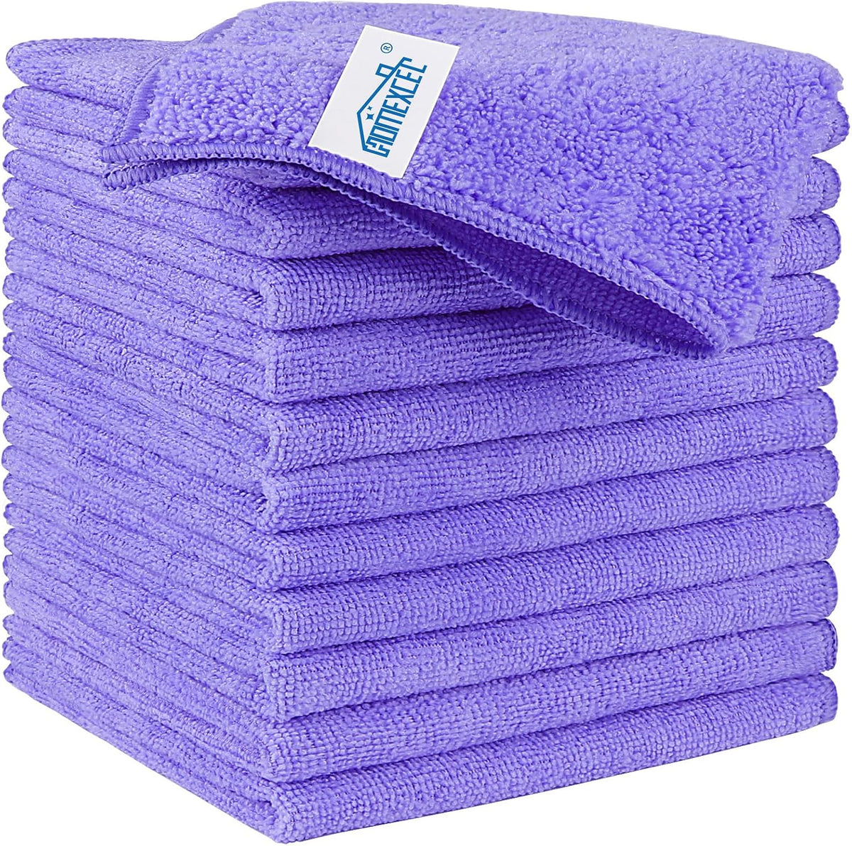 HOMEXCEL Purple Microfiber Cleaning Cloth, 12 Pack Premium Microfiber Towels for Cars, Lint Free