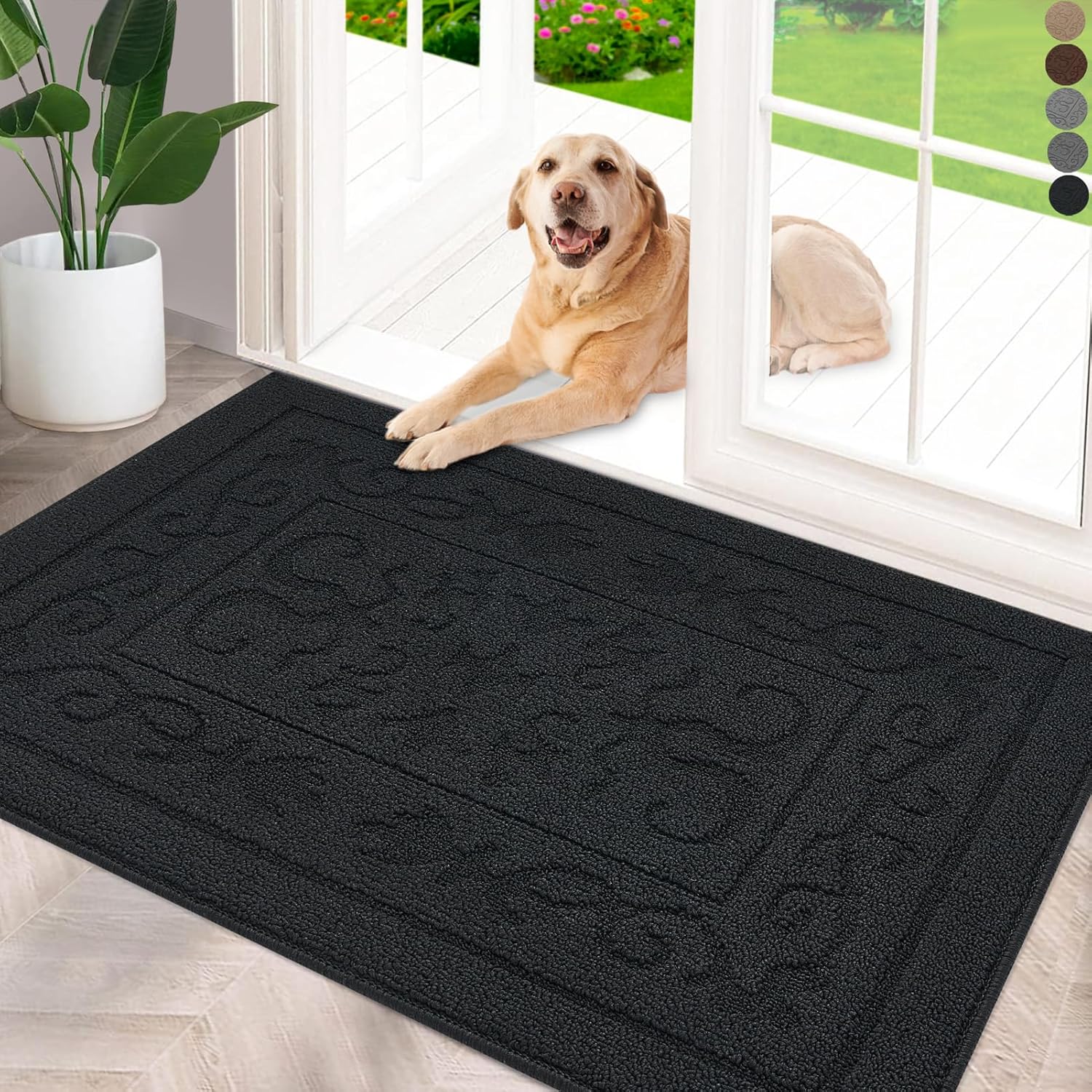 FONEYI Indoor Door Mat 32" x 48", Dirt Trapper Door Mats Non-Slip Entryway Rugs Washable, Absorbent