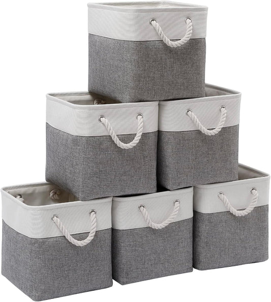 Cube Storage Bins, Collapsible Fabric Cube Storage Bin, 11 Inch Cube Storage Bins with Handles