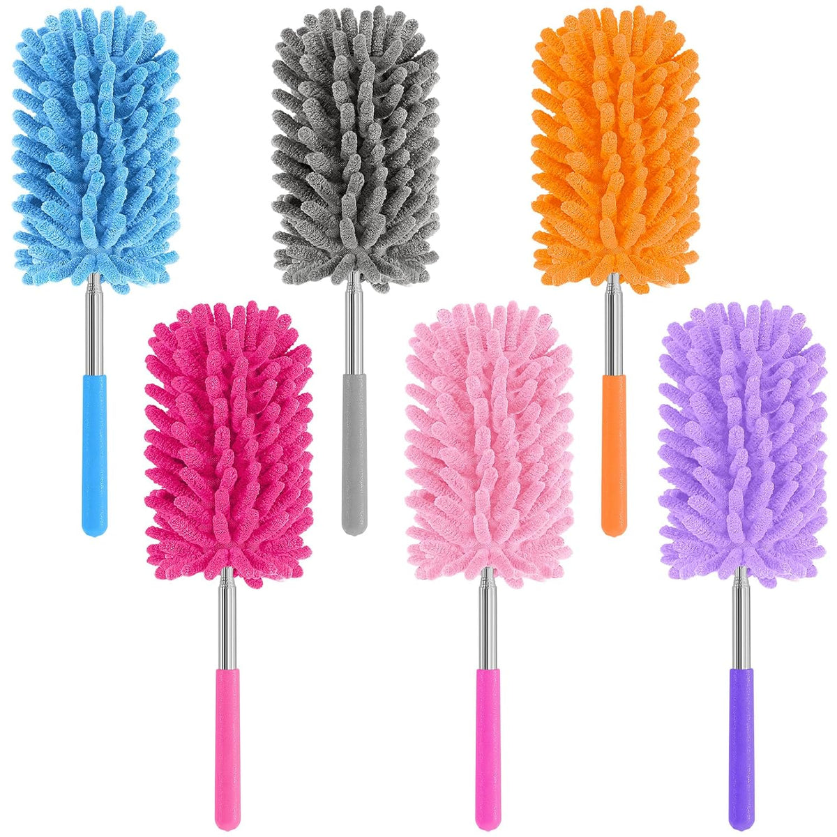 Mini Duster for Cleaning, 360° Bendable Hand Dusters with Extension Pole, Washable Small Duster for