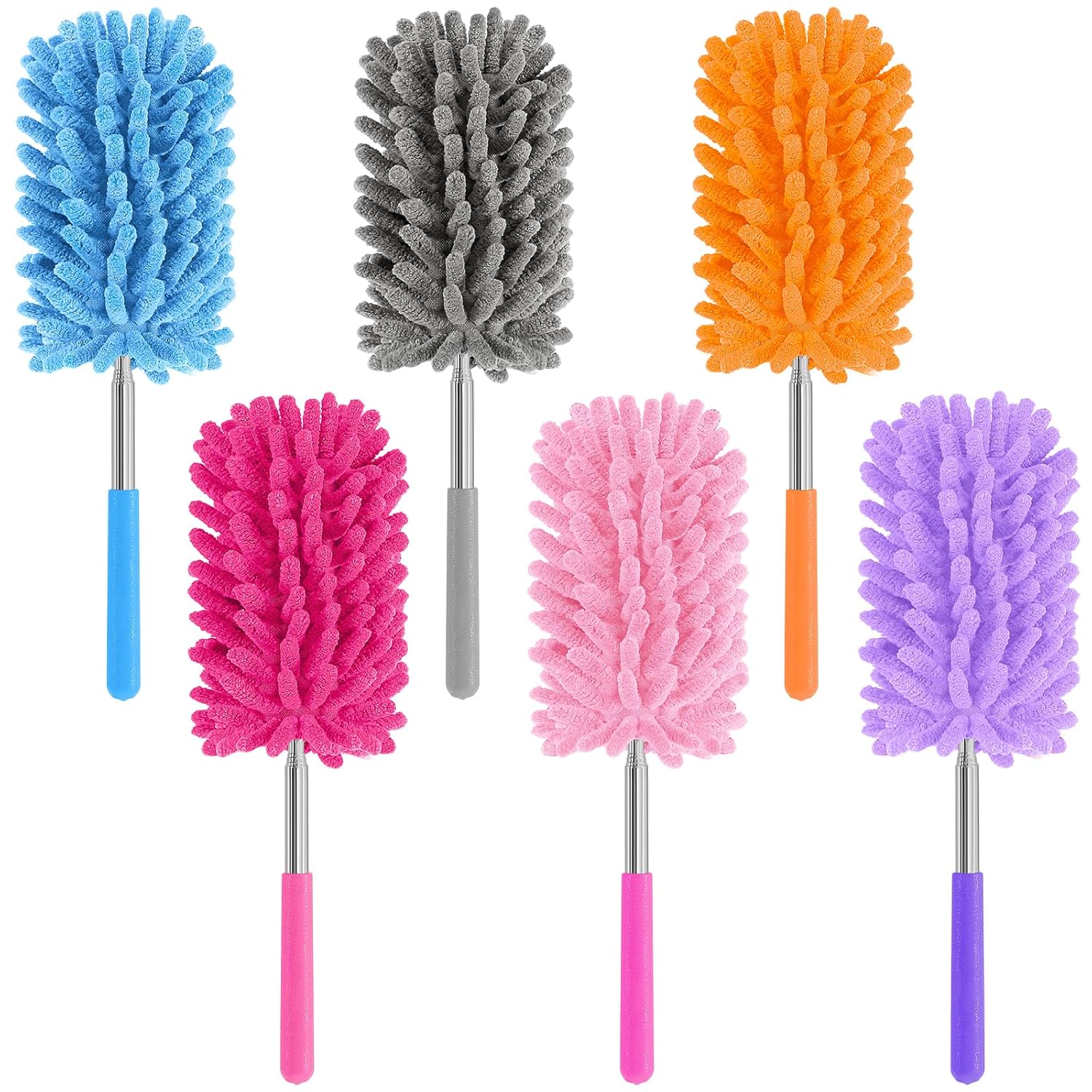Mini Duster for Cleaning, 360° Bendable Hand Dusters with Extension Pole, Washable Small Duster for