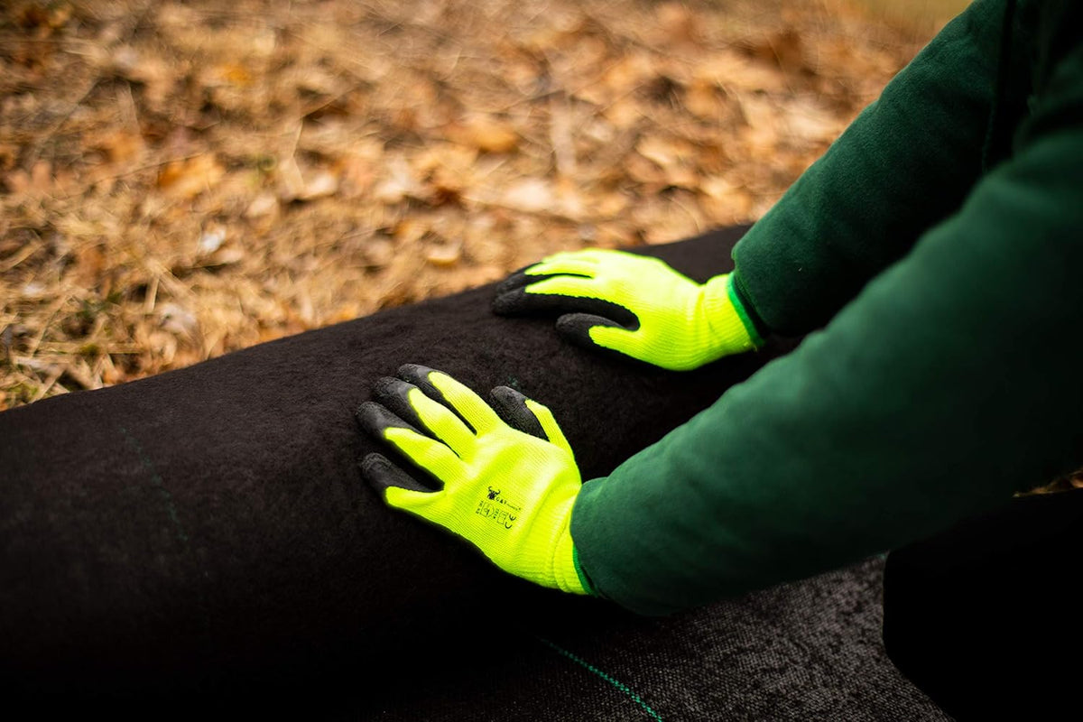 G & F Products G & F 1516 12 Pairs Pack Premium High Visibility Work and gardening Gloves for Men