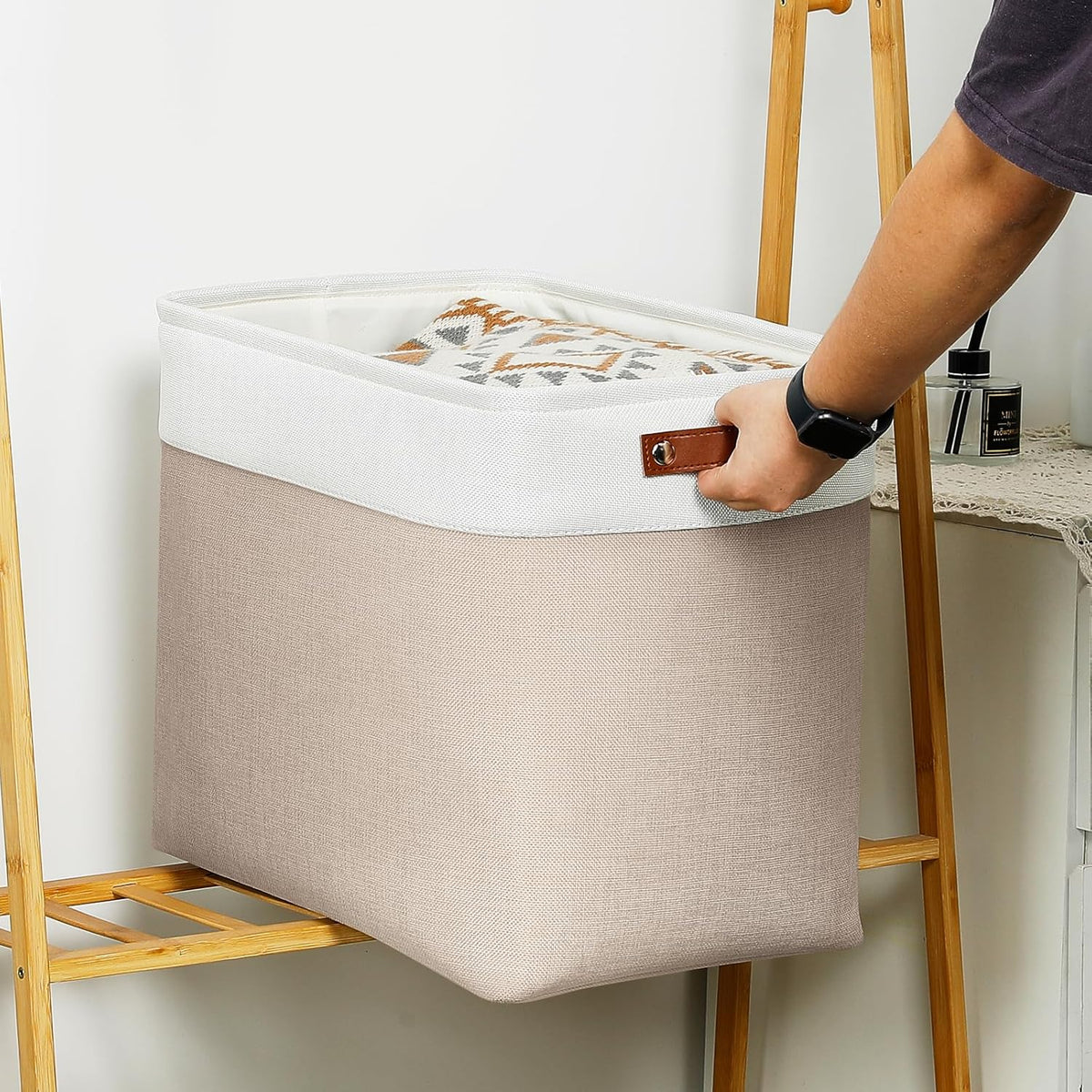 DULLEMELO Large Storage Baskets for Organizing, Canvas Storage Bins Big Baskets With Handles for